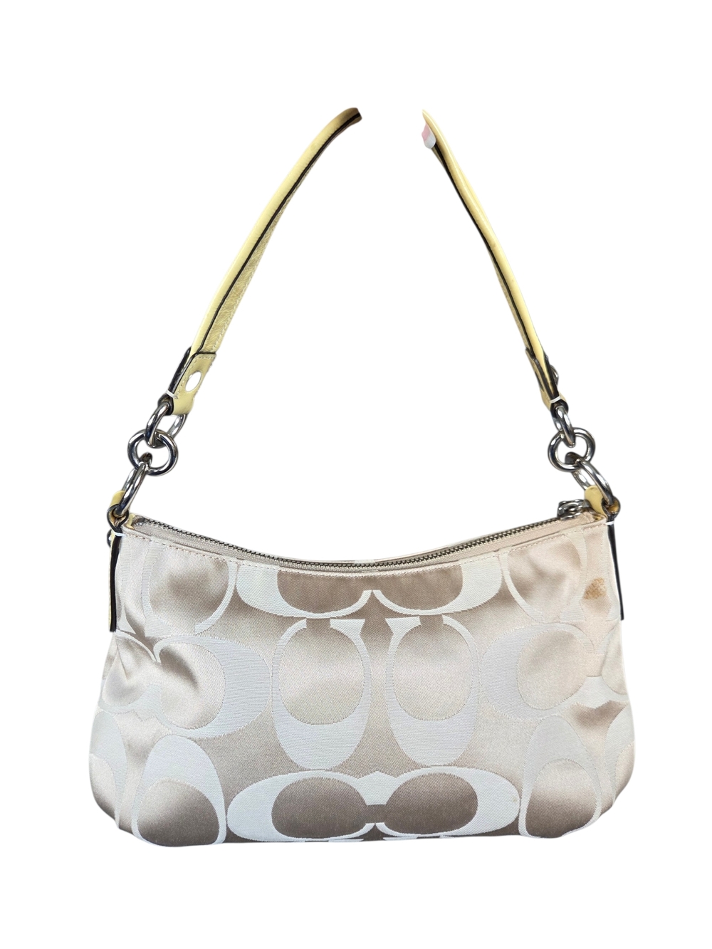 Coach Poppy Signature Groovy Gold Tan Shoulder Bag With Crossbody Strap - Picture 2 of 16